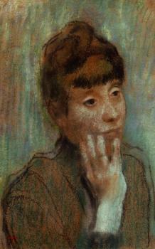 埃德加 德加 Portrait of a Woman Wearing a Green Blouse